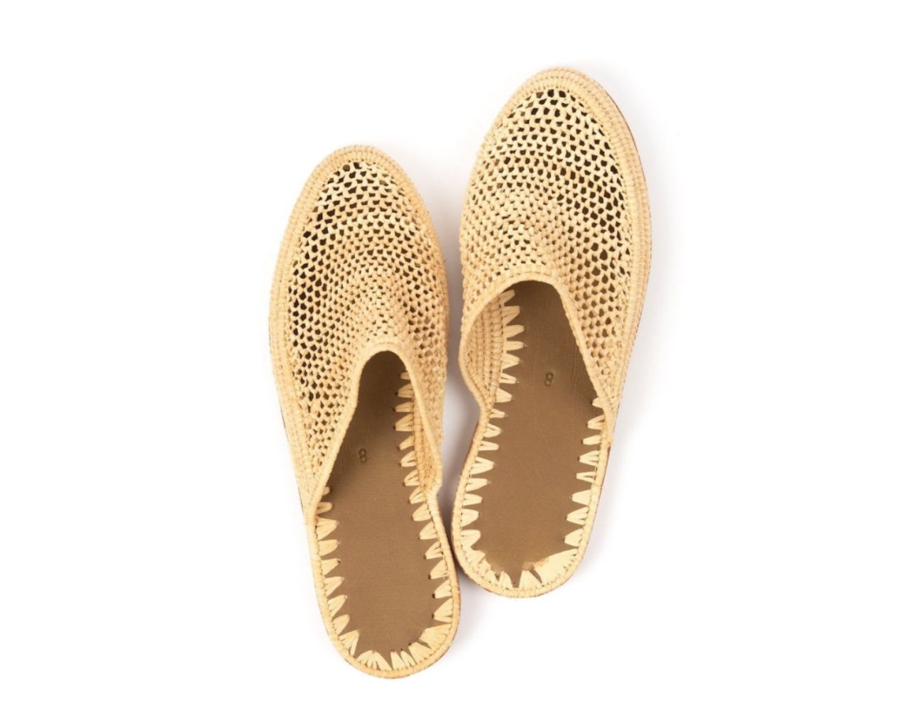 Natural raffia mesh sandal