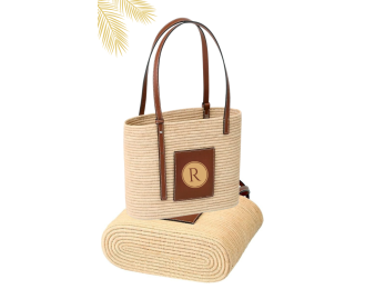 100% handmade natural raffia bag