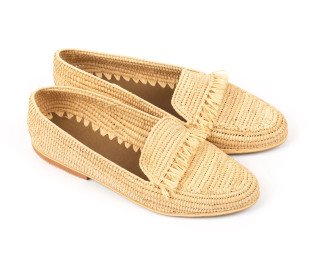 100% handmade raffia shoes