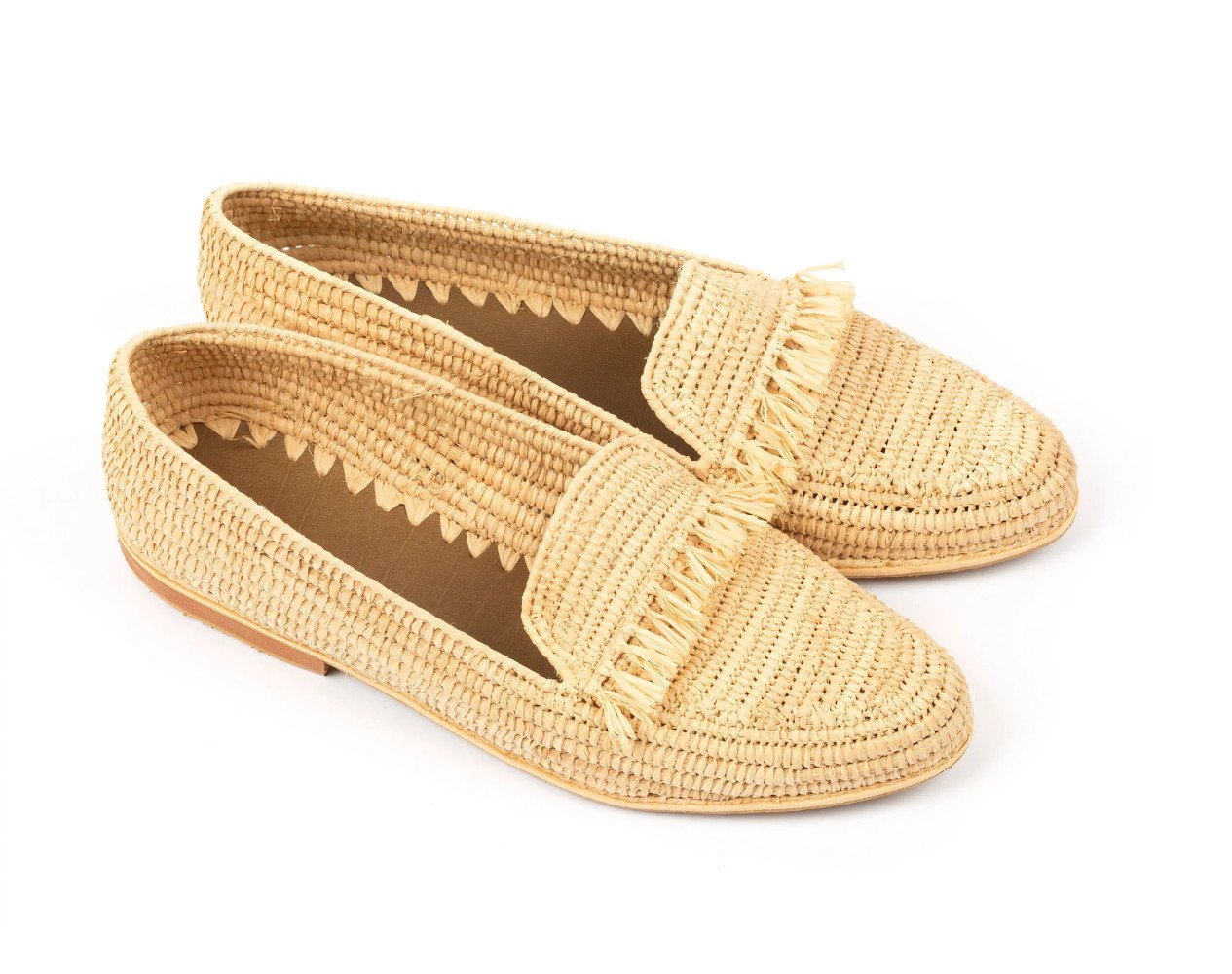 100% handmade raffia shoes