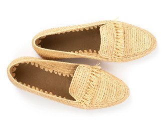 100% handmade raffia shoes