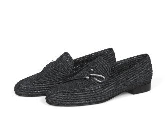 Black Raffia Shoes | Handmade Marrakech