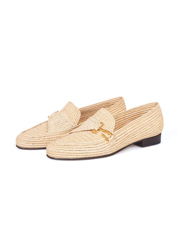 Natural Raffia Moccasin Shoes