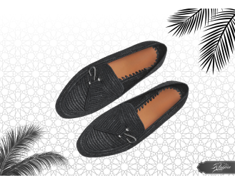 Black Raffia Shoes | Handmade Marrakech