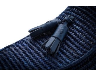 Blue Mocassin Raffia Shoes