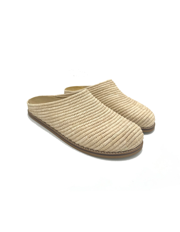 Woven Raffia Slip-Ons: Stylish Comfort, Checkered Elegance