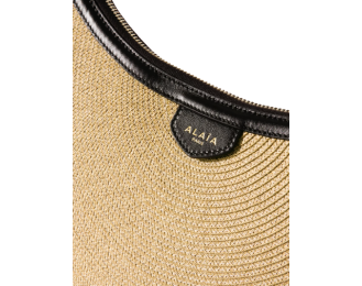 Demi Leather-Trimmed Raffia Shoulder Bag |  Versatile Handbag