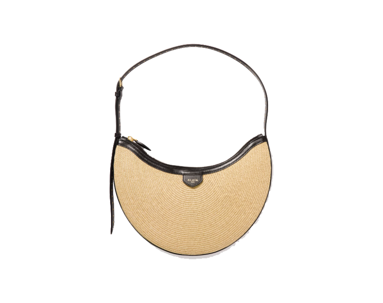 Demi Leather-Trimmed Raffia Shoulder Bag |  Versatile Handbag