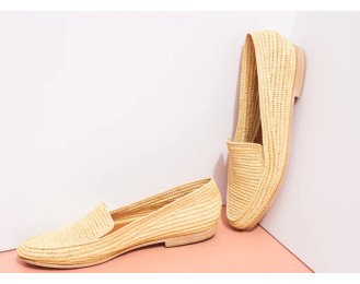 Raffia Shoes Moccasin | Natural | Handcrafted Comfort & Style