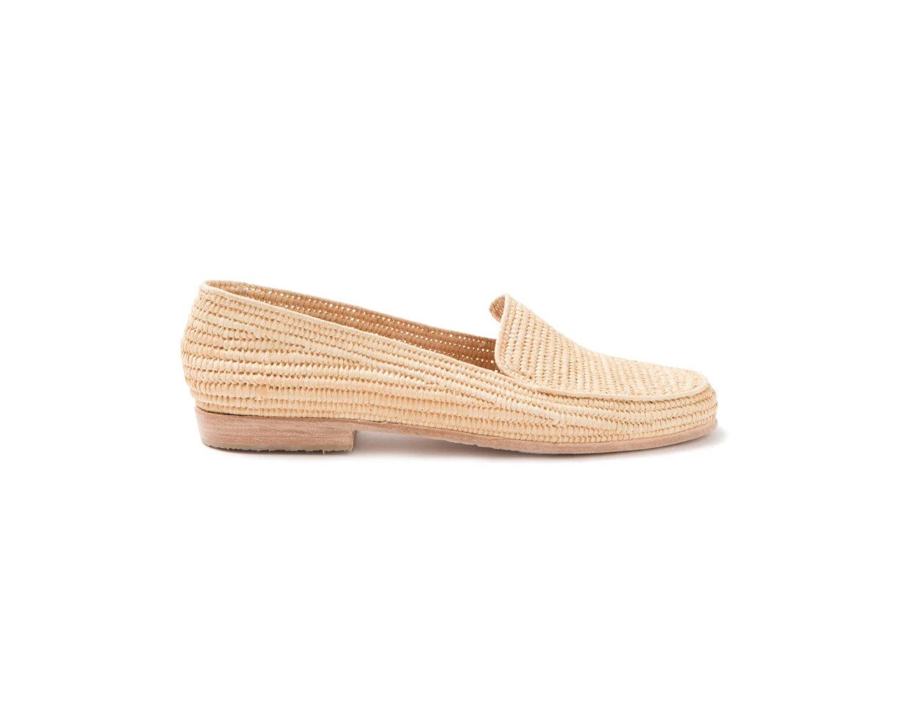 Women's Raffia Shoes Moccasin | Natural