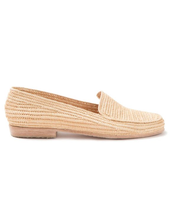 Women's Raffia Shoes Moccasin | Natural