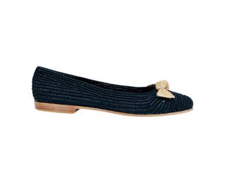 Women's Ballet Raffia Shoes | Black