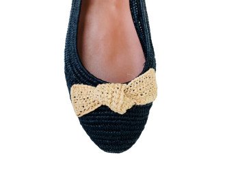 Women's Ballet Raffia Shoes | Black