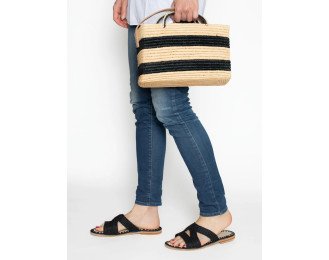 Olivia Raffia Sandal | Black