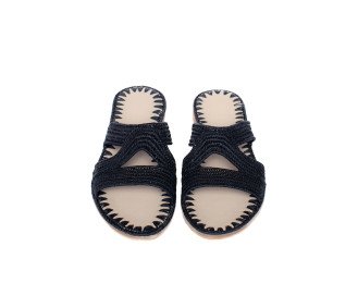 Olivia Raffia Sandal | Black