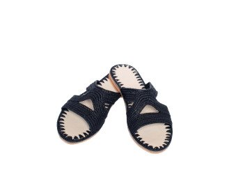 Olivia Raffia Sandal | Black