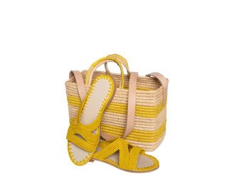 Olivia Raffia Sandal | Yellow