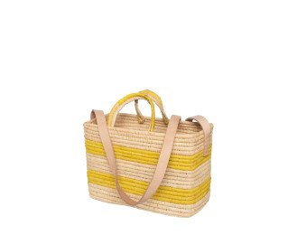Olivia Raffia Bag | yellow And beige Natural
