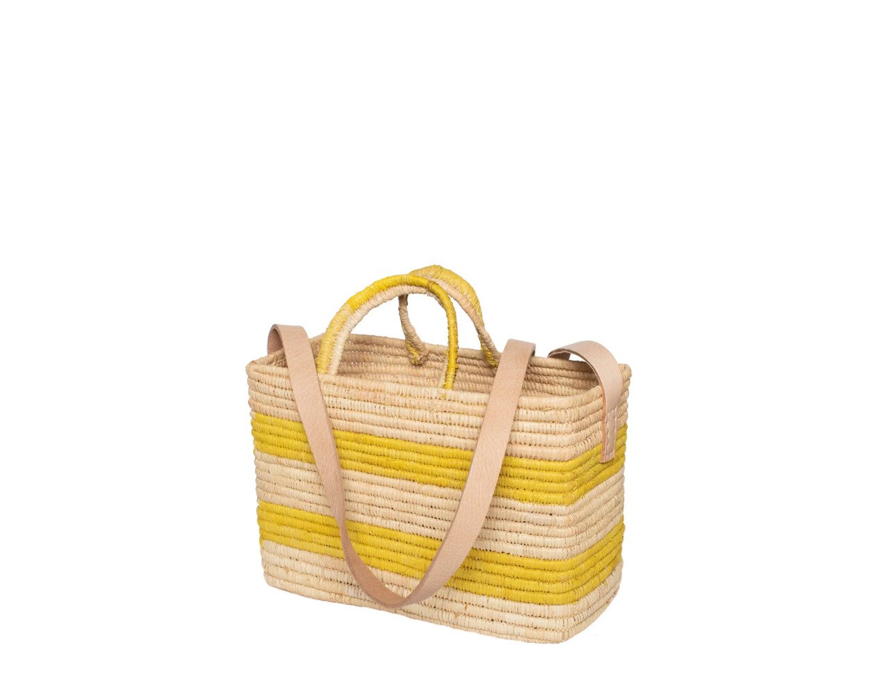 Olivia Raffia Bag | yellow And beige Natural