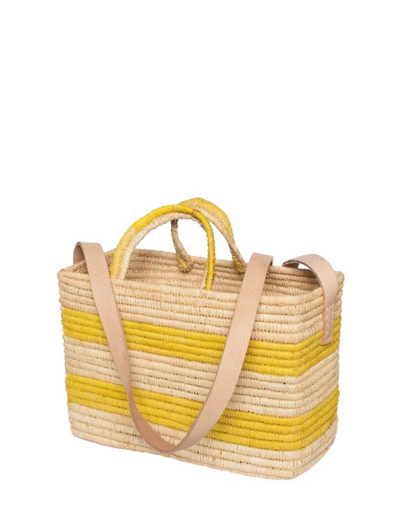 Olivia Raffia Bag | yellow And beige Natural