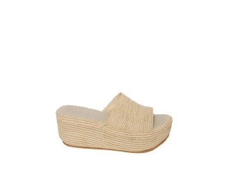 Emma Sandal Raffia High Heels | Natural Beige