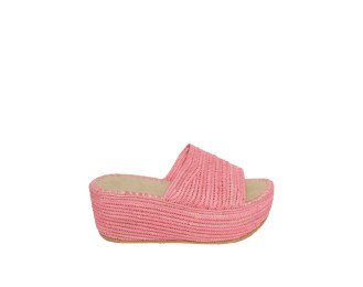 Emma Sandal Raffia High Heels | Pink