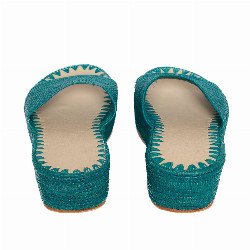 Emma Sandal Raffia High Heels | Turquoise