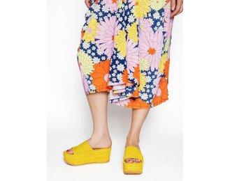 Emma Sandal Raffia High Heels | Yellow