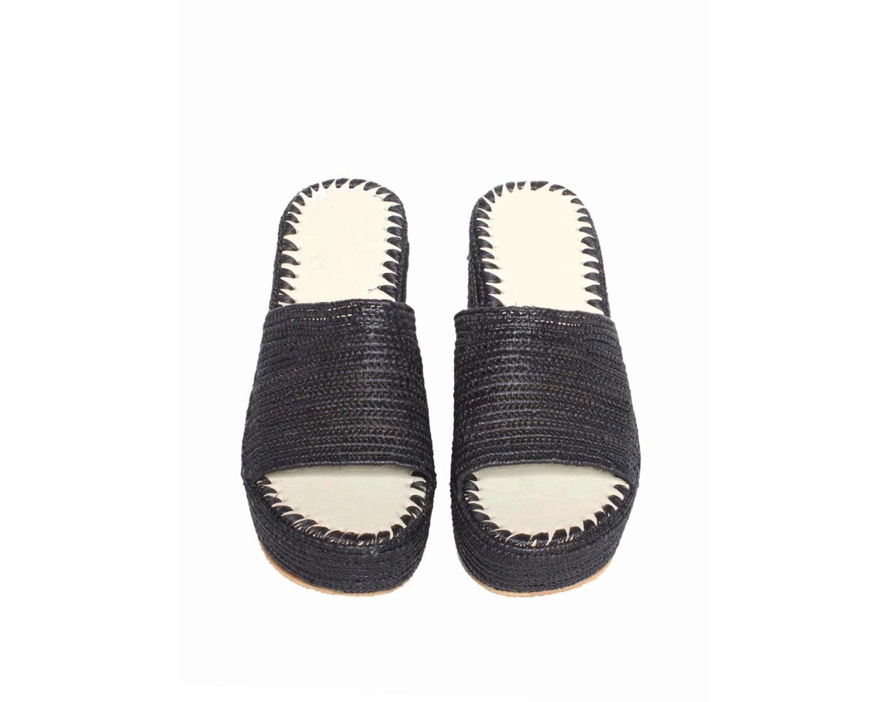 Emma Sandal Raffia High Heels | Black