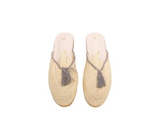 Peacock Raffia Sandal | Natural