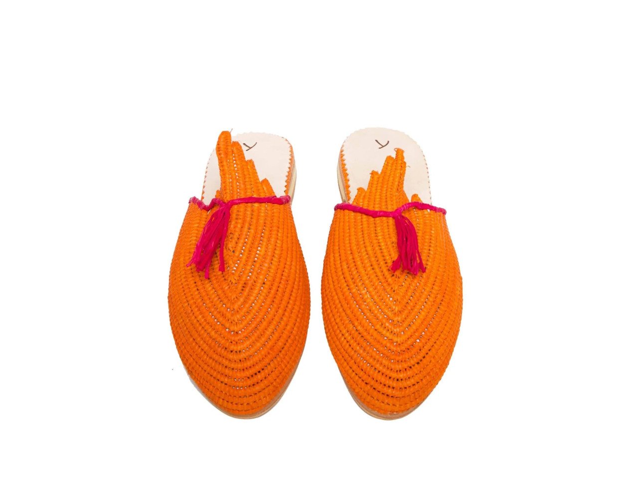 Peacock Raffia Sandal | Orange