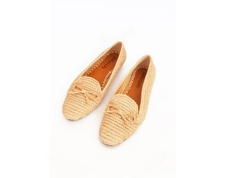 Peacock Raffia Sandal | Orange