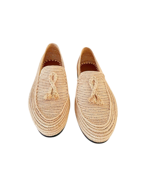 Raffia shoes for men moccasins
