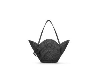 Judia Raffia Basket Bag | Black