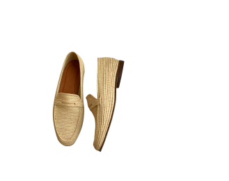 Raffia Upper Leather Sole Harry Mocassin Shoes