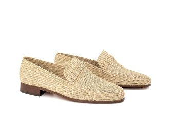 Joseph Mocassin Raffia Shoes