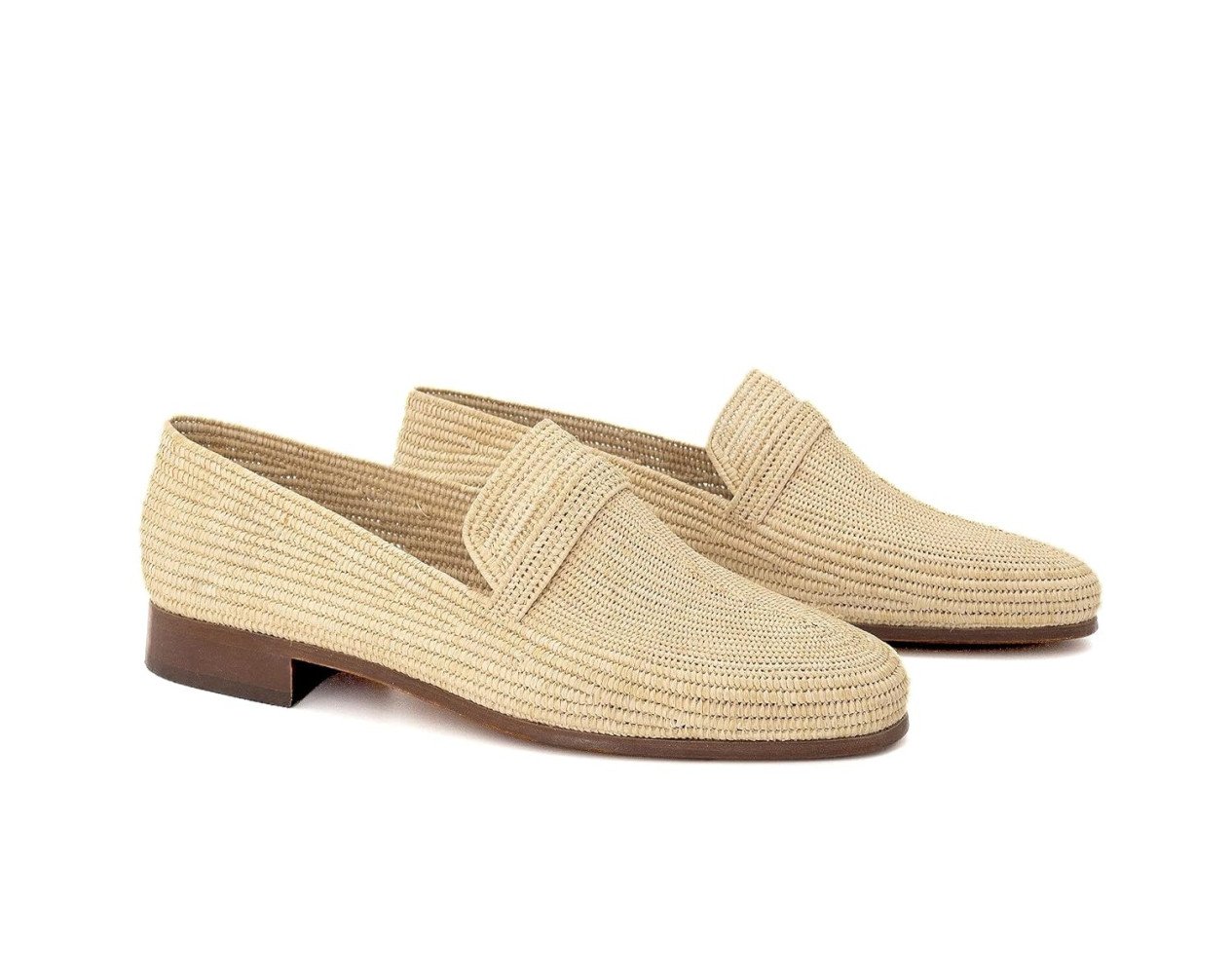 Joseph Mocassin Raffia Shoes
