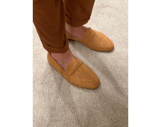 Joseph Mocassin Raffia Shoes
