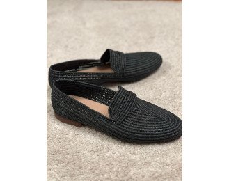 Joseph Mocassin Raffia Shoes