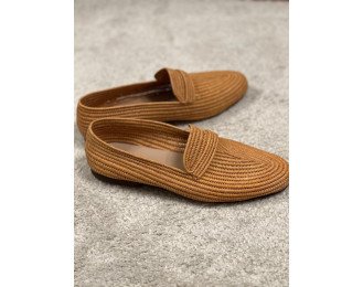 Joseph Mocassin Raffia Shoes
