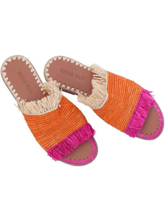 Sandal Raffia Mona | Natural | Orange | Pink