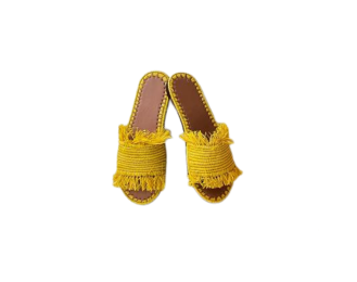 SAFFRON RAFFIA SLIDES