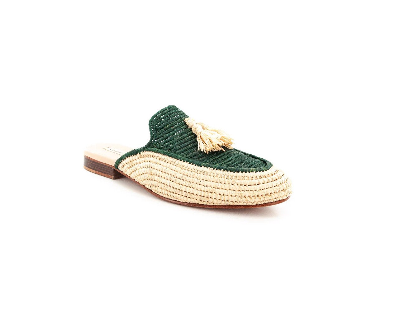 Sarah Raffia Sandal |Natural And green