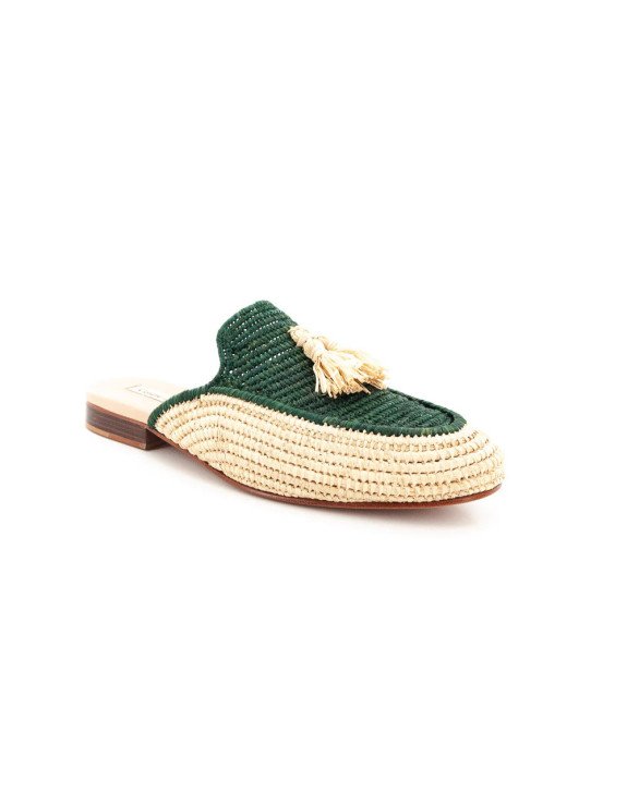Sarah Raffia Sandal |Natural And green