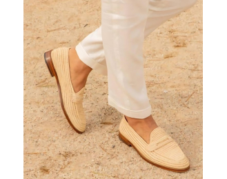 Raffia Shoes Moccasins | Brown