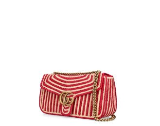 Raffia Shoulder Bag | Red And Natural