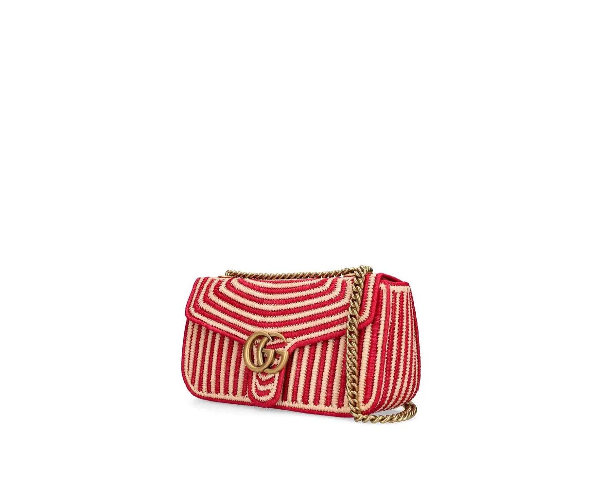 Raffia Shoulder Bag | Red And Natural