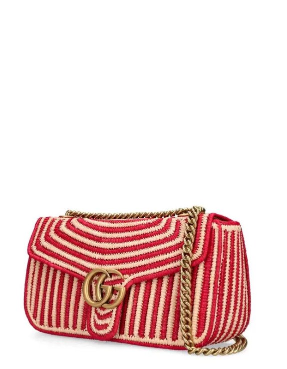 Raffia Shoulder Bag | Red And Natural