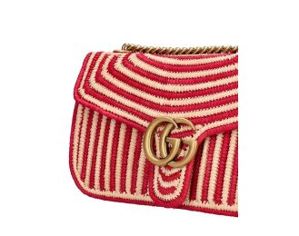 Raffia Shoulder Bag | Red And Natural