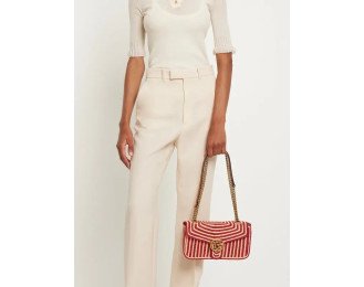 Raffia Shoulder Bag | Red And Natural